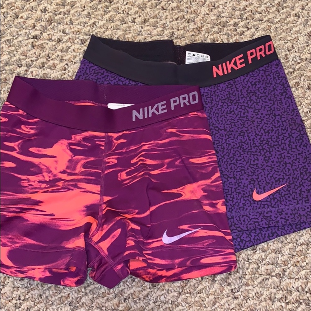 Purple Nike Pro shorts set